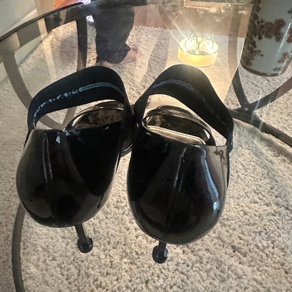 PRADA Black Patent Leather Peep Toe Pumps - Picture 11 of 12